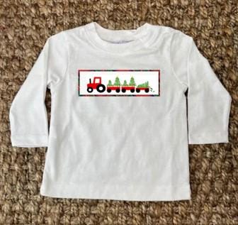 Smocked Christmas Tractor Shirt