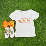Smocked Pumpkin Shirt with Ruffles