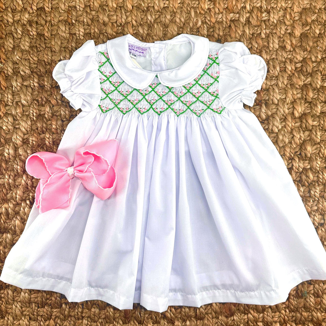 green emerald velvet dress Fall Plaid Smocked Dress – Olive You Kids Clothing