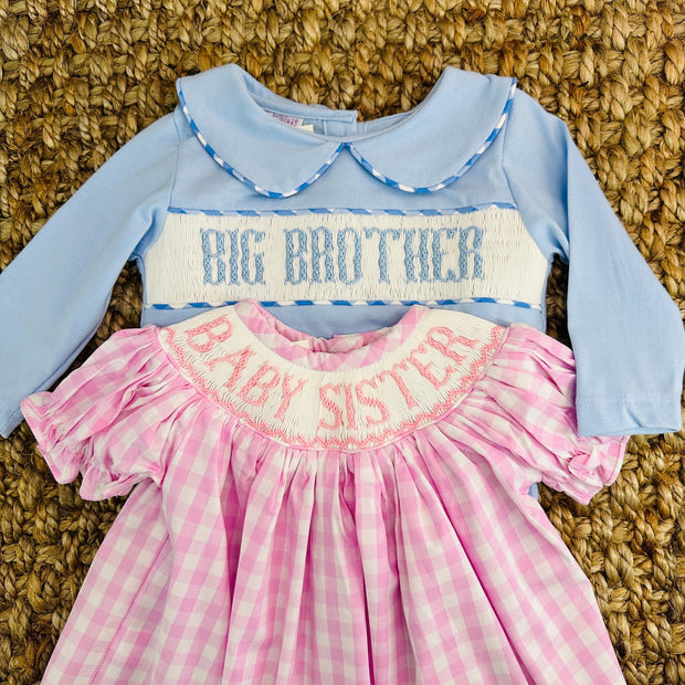 Baby Sister Smocked Gingham Romper