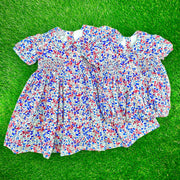 Smocked Floral Charlotte Dress in America Liberty Print