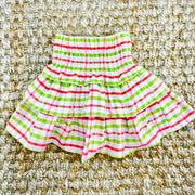 Christmas Plaid Smocked Ruffle Skirt