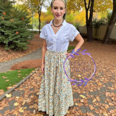 Autumn Floral Ladies Maxi Skirt