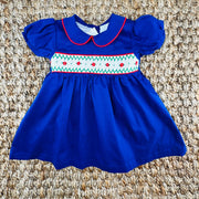 Navy Windsor Smocked Dress