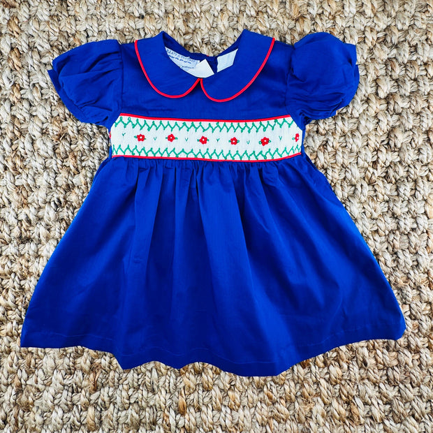 Navy Windsor Smocked Dress