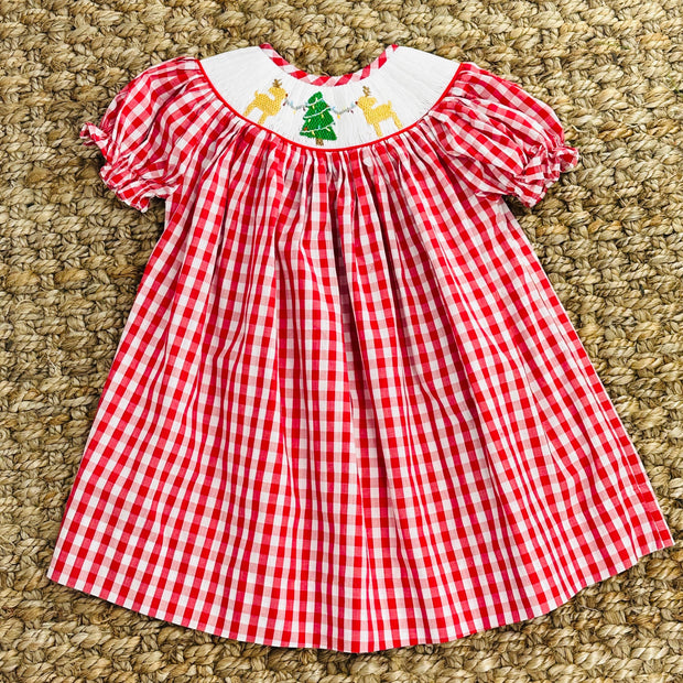 Mischievous Reindeer Smocked Dress