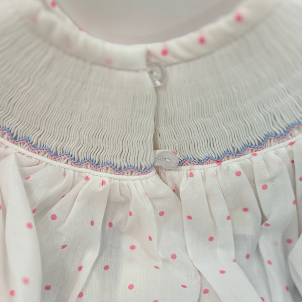 Birthday Smocked Dress in Polka Dot - Long Sleeve Birthday Smocked Dress in Polka Dot - Long Sleeve