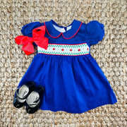 Navy Windsor Smocked Dress