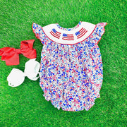 Smocked Flag Floral Bubble in America Liberty Print