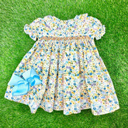 Autumn Floral London Smocked Dress - Vintage Style, Baby Girl, Heirloom Dress, Spring, Fall, Thanksgiving, Halloween 734 *G