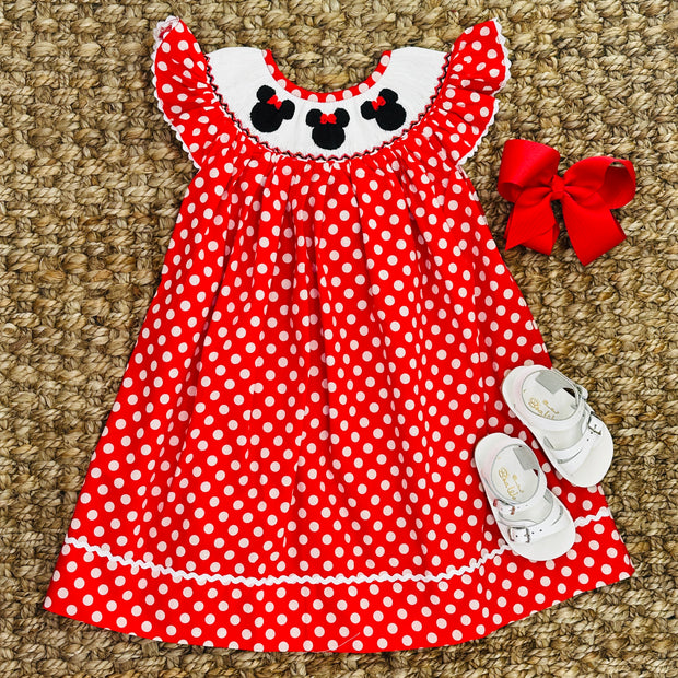 red polka dot minnie mouse dress Minni red baby costume MyBabyByMerry