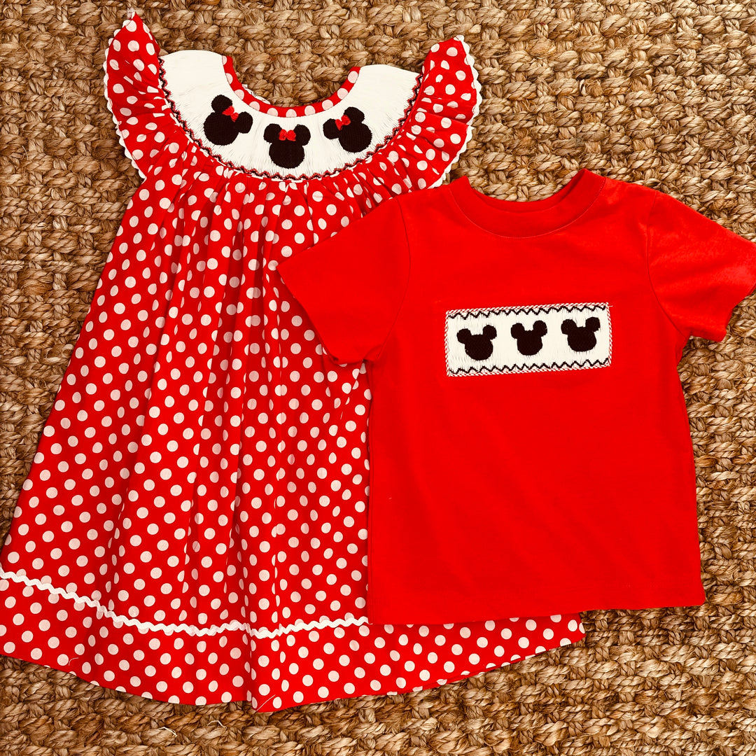 Smocked Mouse Ears Bishop Dress for Girls Smocked Mouse Ears Bishop Dress for Girls