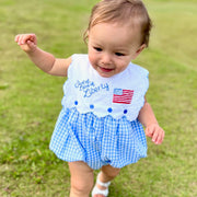 Flag & Sunshine Embroidered Romper - Two outfits in one!