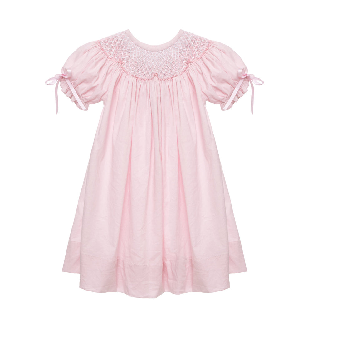 Pink Smocked Heirloom Bishop Dress