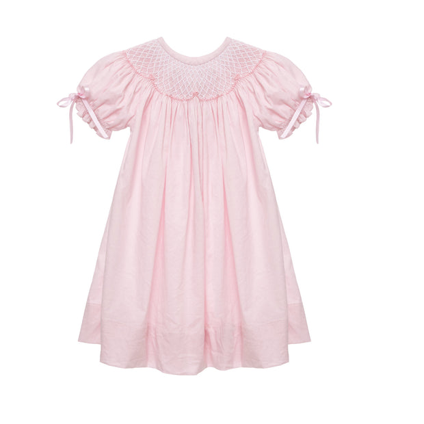 light pink smock dress Pretty In Pink Stripe Smocked Bow Dress by Classic Whimsy - Girls Dresses