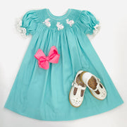 Easter Bunny Smocked Dress in Mint