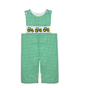 Green Tractor Smocked Longall