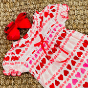 Valentine Nightgown in Knit Cotton- Red and Pink Hearts!