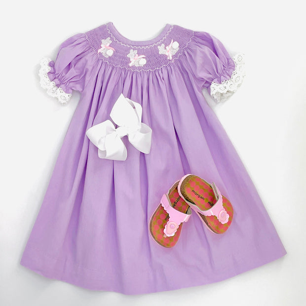 purple smocked easter dress Easter Chicks Smocked Dress in Purple