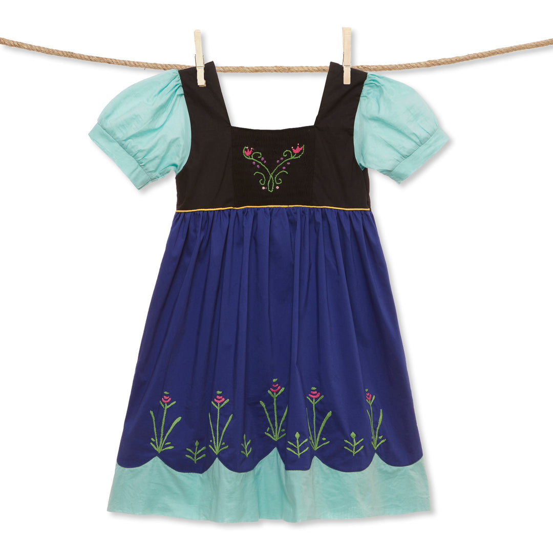 Embroidered Snow Sister Princess Dress 9M