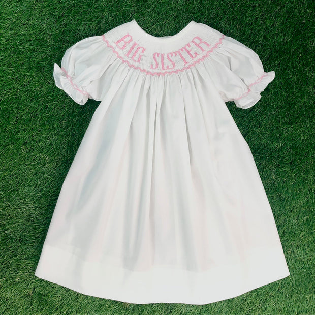 Pink Big Sister Smocked Bishop Dress Pink Big Sister Smocked Bishop Dress