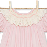 Pink Smocked Heirloom Dress with lace