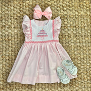 Birthday Smocked and Embroidered Dress in Pink