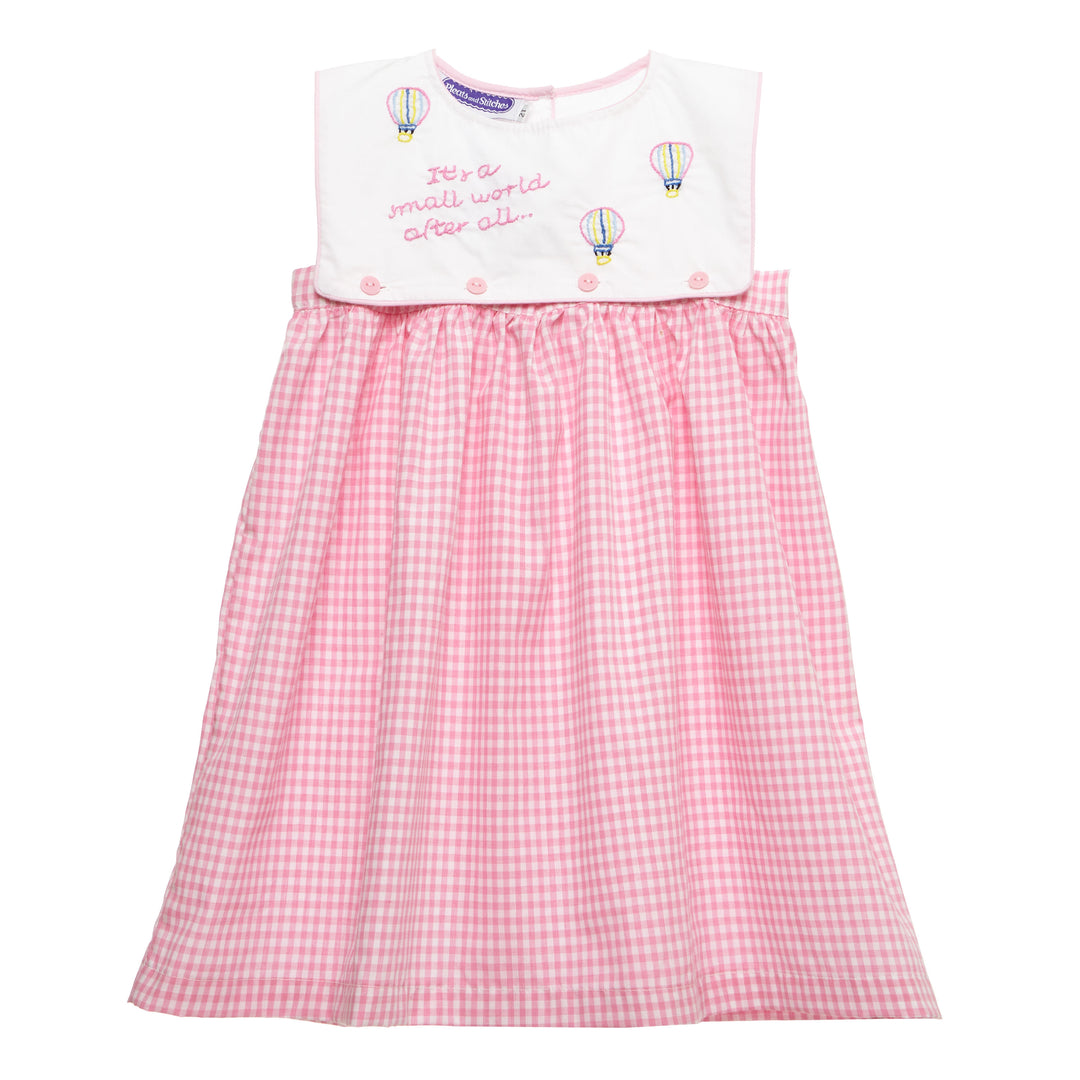 Hand Embroidered Small World Bib Dress  Pleats and Stitches