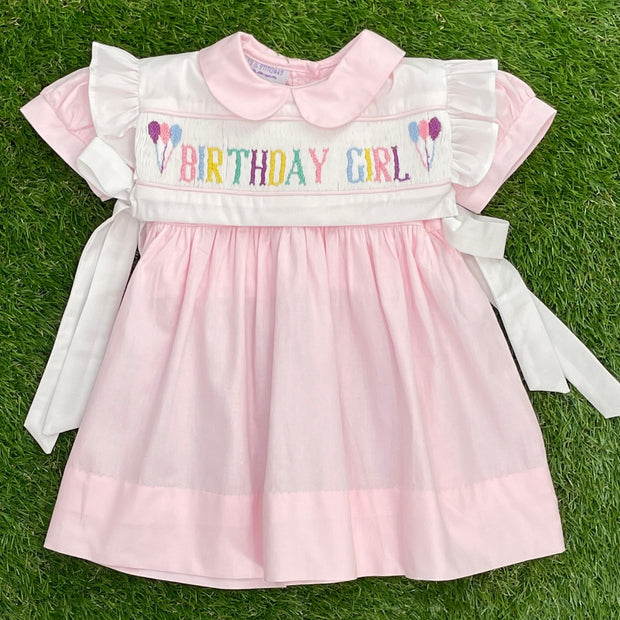 Birthday Girl Smocked Dress with Removable Top. Two dresses in one!