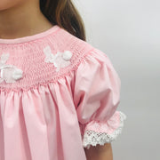 Easter Bunny Smocked Dress in pink