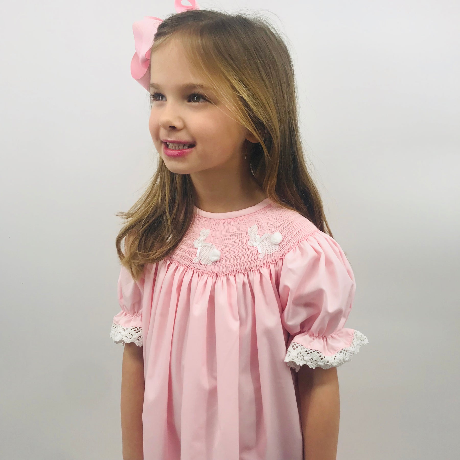 Pink Bunnies Smocked Dress main image 1