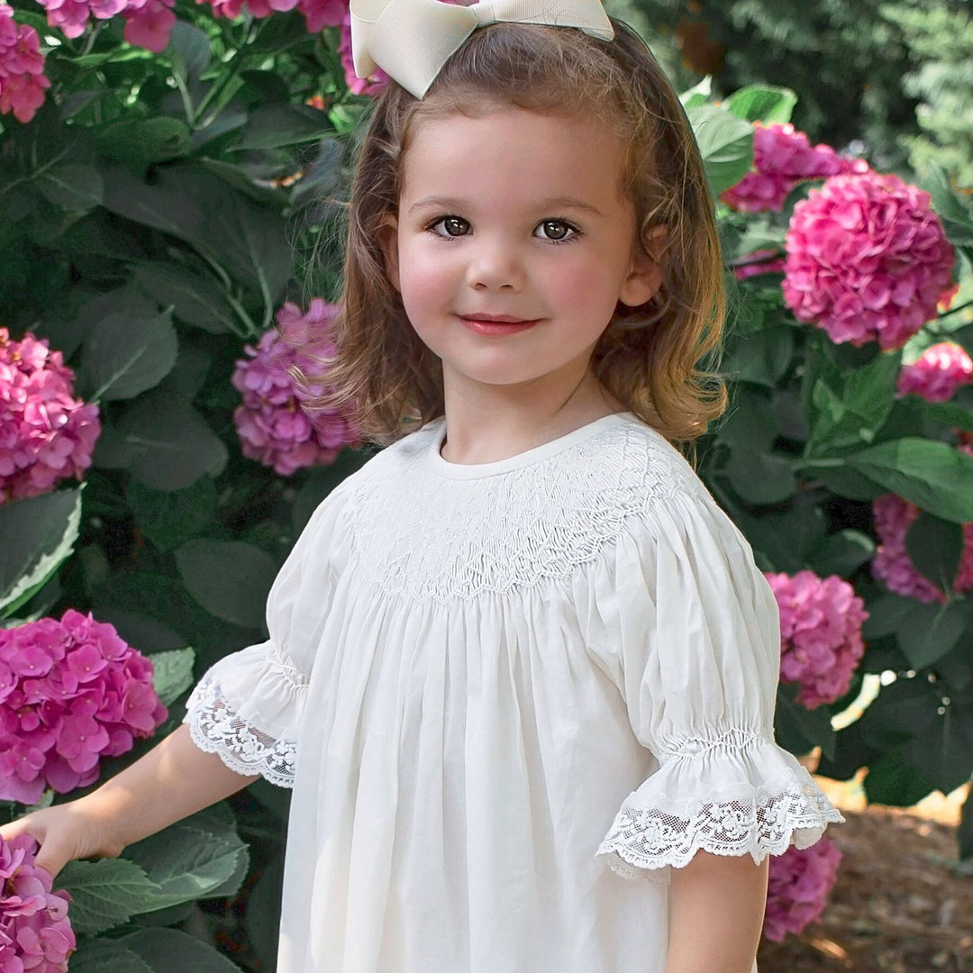 Ivory Smocked Heirloom Bishop Dress