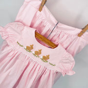 Pink Easter Bunny French Knot Dress