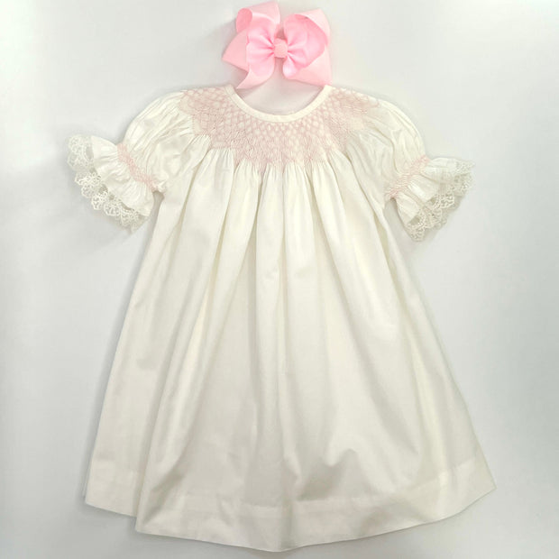 Heirloom Ivory & Pink Smocked dress