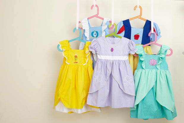 Embroidered princess Dress - Belle Beauty and the beast inspired Embroidered princess Dress - Belle Beauty and the beast inspired