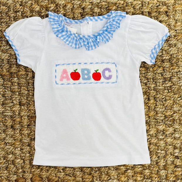 ABC Smocked Girl's Knit Shirt - Back to School!