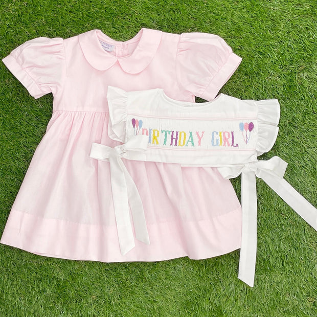 Birthday Girl Smocked Dress with Removable Top. Two dresses in one!