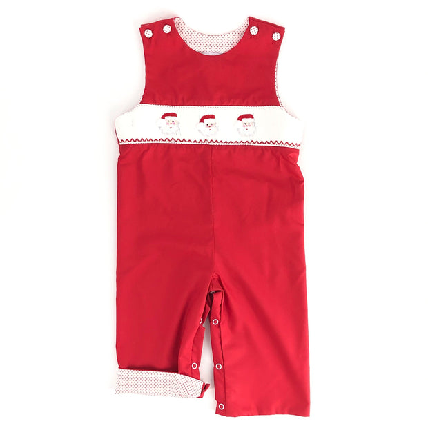 Smocked Santa Longall in Red