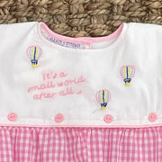 Hand Embroidered Small World Romper for a trip to Magic Kingdom!